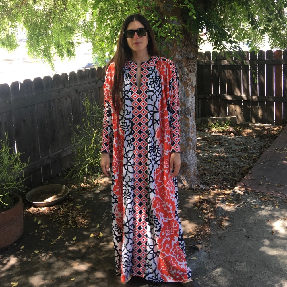 Vintage batik caftan dress